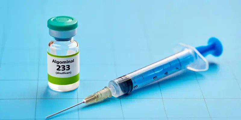 Флакон с алгоминалом и шприц